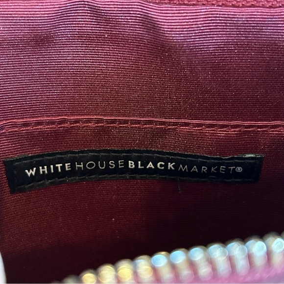 White House Black Market Port Wine Floral 
Studded Clutch Purse Bag Wristlet - Picture 6 of 7